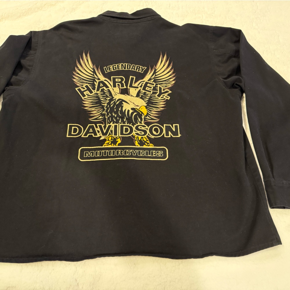 Harley-Davidson Black and Gold Shirt Jacket